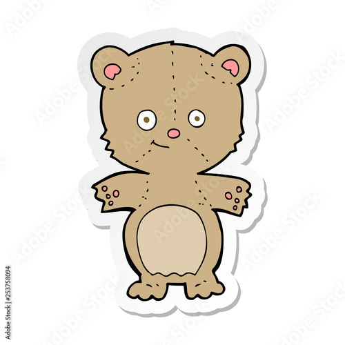 sticker of a cartoon teddy bear