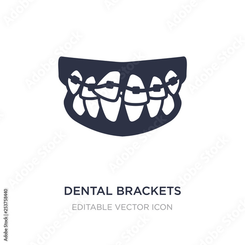 dental brackets icon on white background. Simple element illustration from Dentist concept.