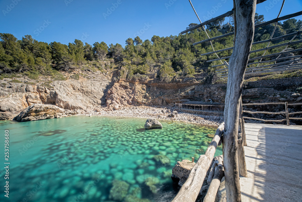 Obraz premium The Bay of Cala Deia in Mallorca, Spain
