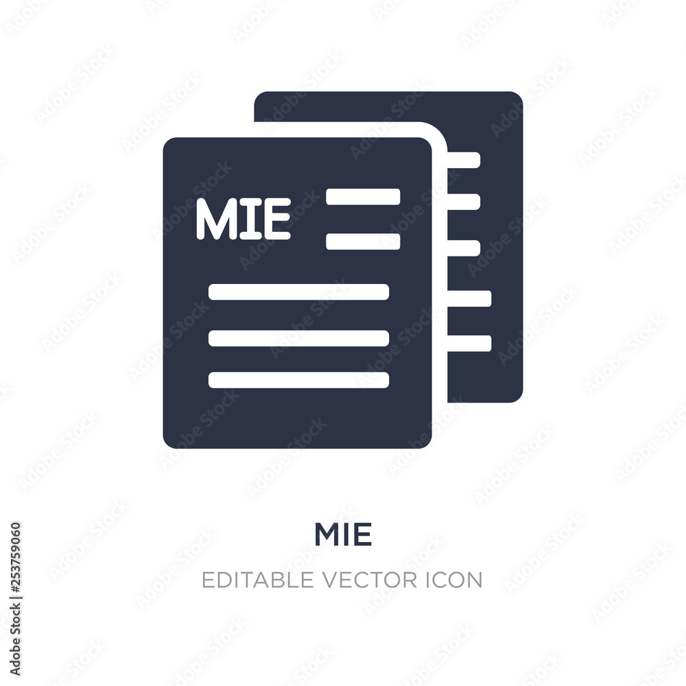 mie icon on white background. Simple element illustration from Education concept. mie icon on white background. Simple element illustration from Education concept.