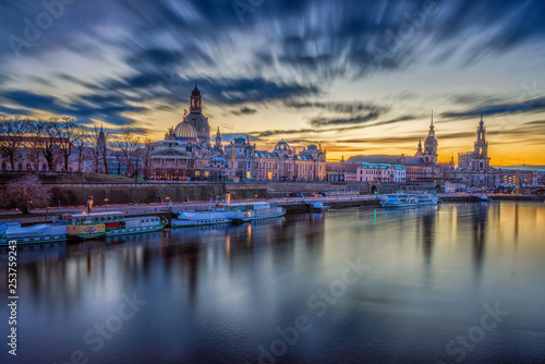 The sun fades over Dresden