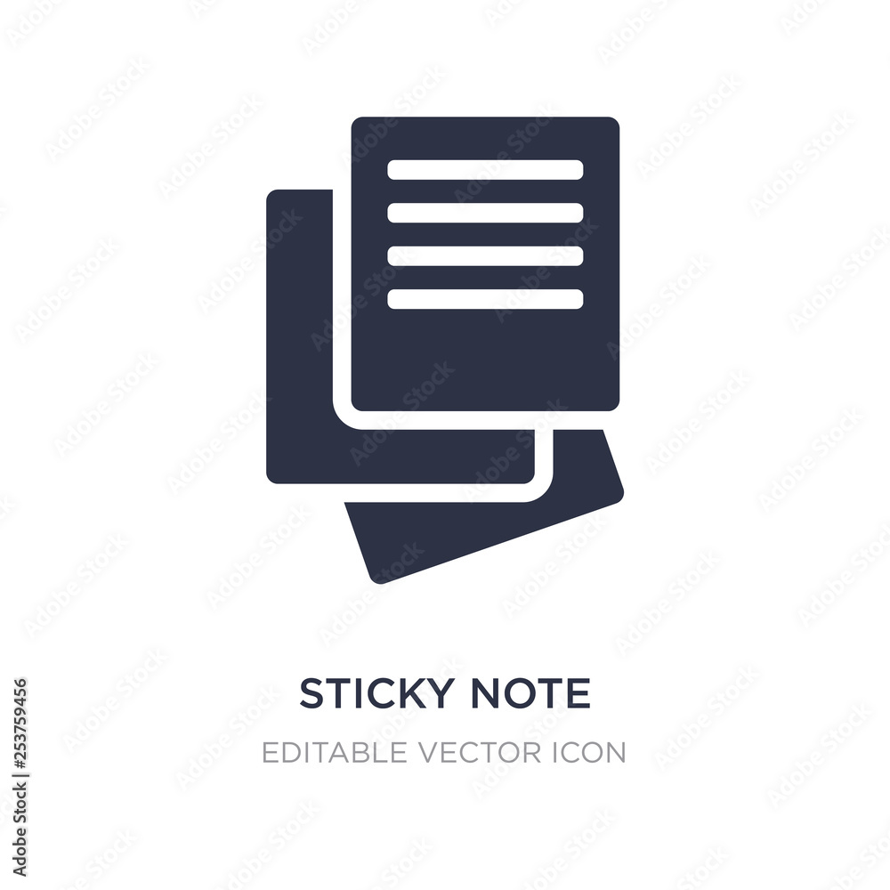 sticky note icon on white background. Simple element illustration from Education concept. sticky note icon on white background. Simple element illustration from Education concept.