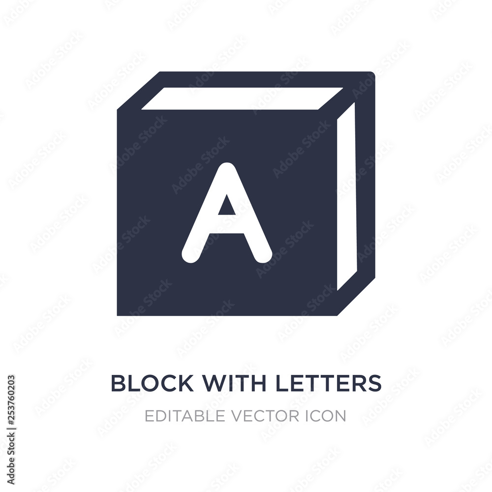 block with letters icon on white background. Simple element illustration from Education concept. block with letters icon on white background. Simple element illustration from Education concept.