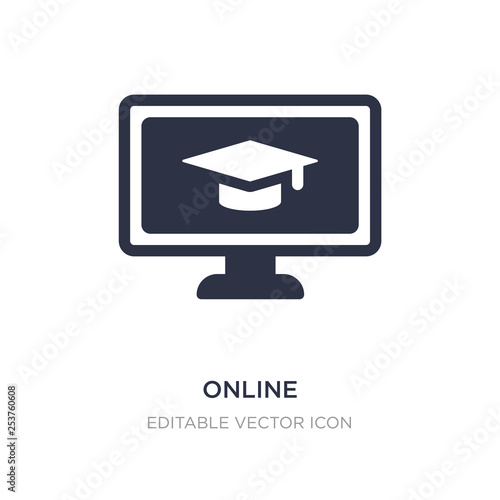 online international educational icon on white background. Simple element illustration from Education concept.