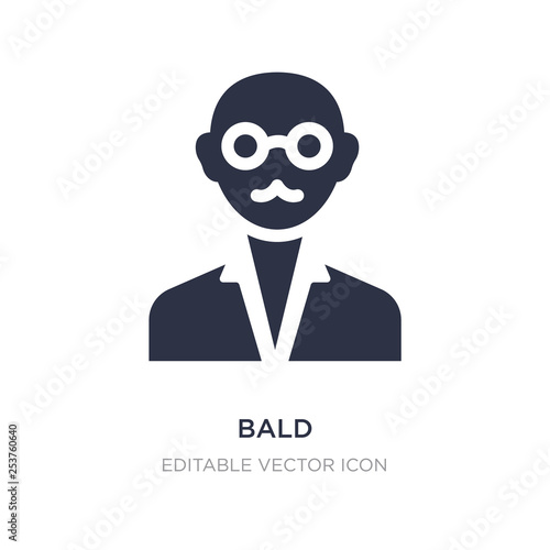 bald icon on white background. Simple element illustration from Education concept.