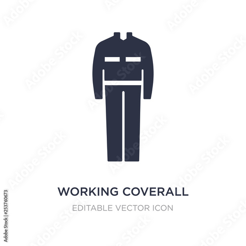 working coverall icon on white background. Simple element illustration from Fashion concept.