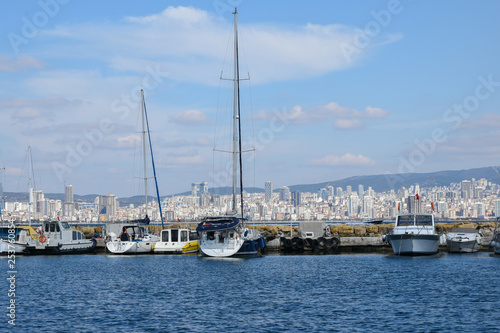 Yachts and boats in marina of İstanbul, Big Island