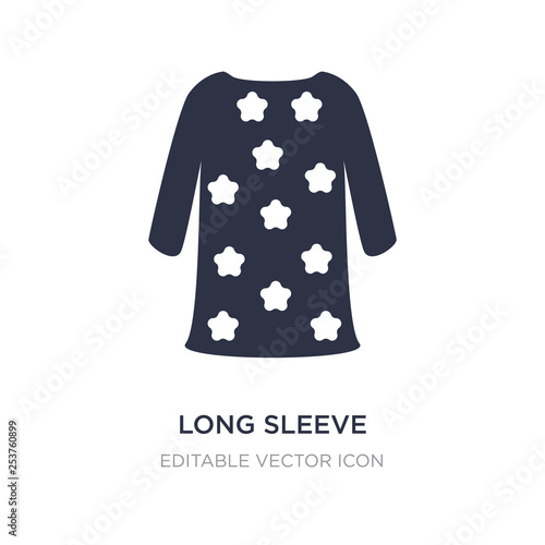 long sleeve flowy dress icon on white background. Simple element illustration from Fashion concept.