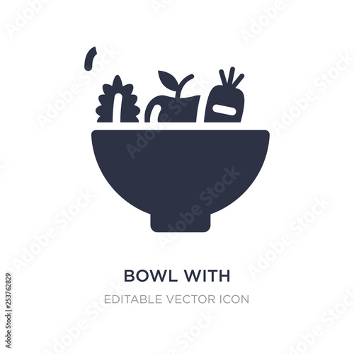 bowl with vegetables icon on white background. Simple element illustration from Food concept.