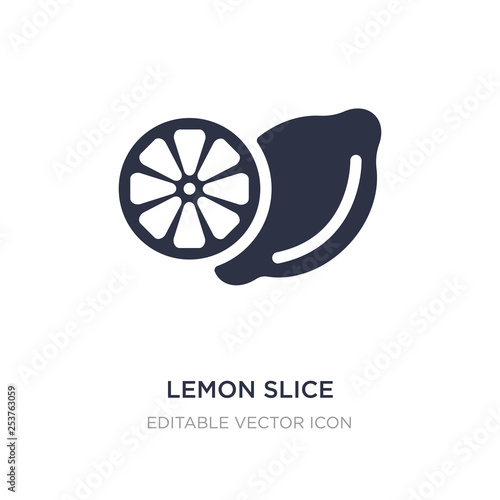 lemon slice icon on white background. Simple element illustration from Food concept.