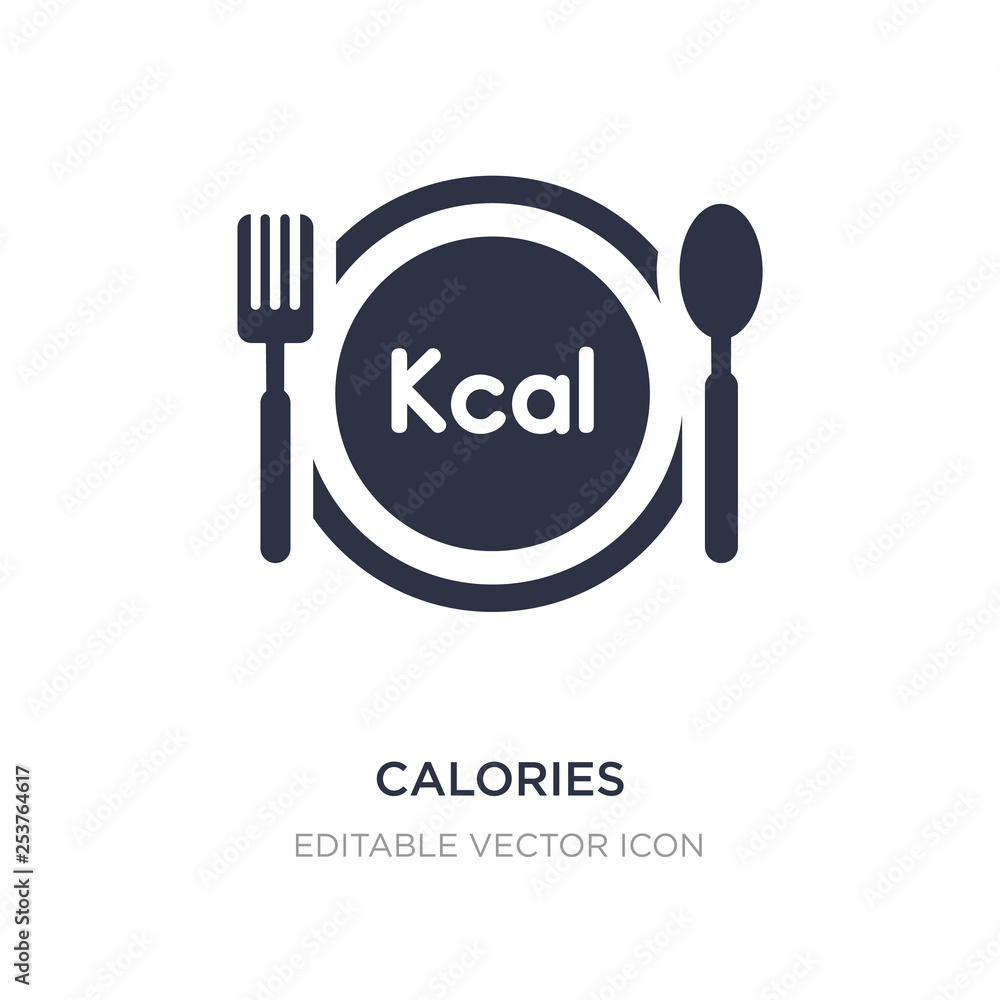 calories icon on white background. Simple element illustration from ...