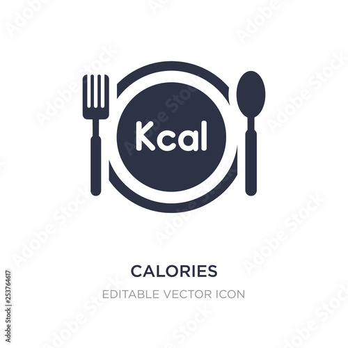 calories icon on white background. Simple element illustration from Food concept.