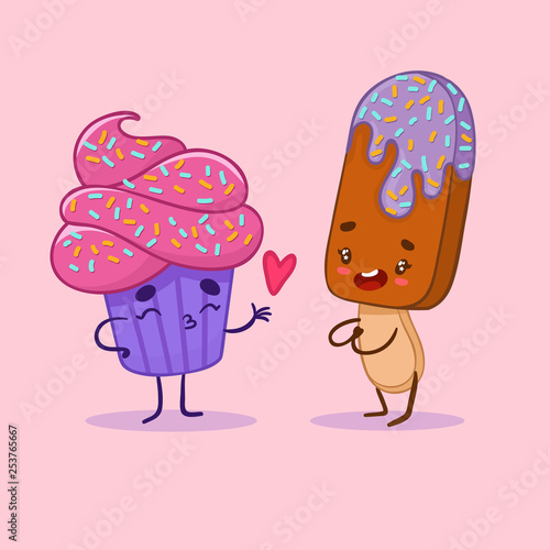 kawaii cupcake and isecream love