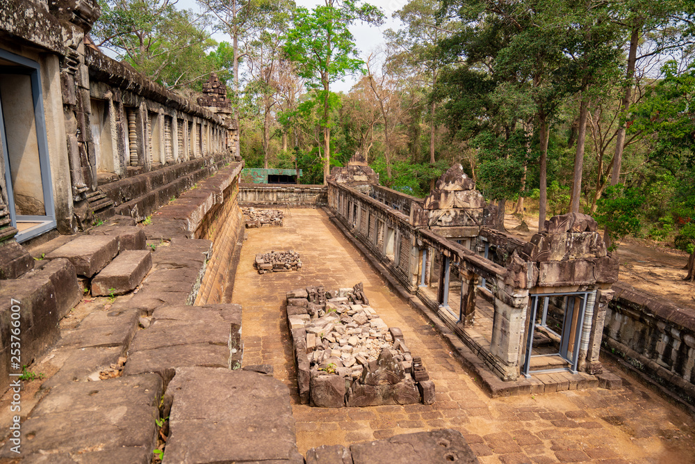 Long hall and space between second and first enclosure walls of Ta Keo temple, Cambodia