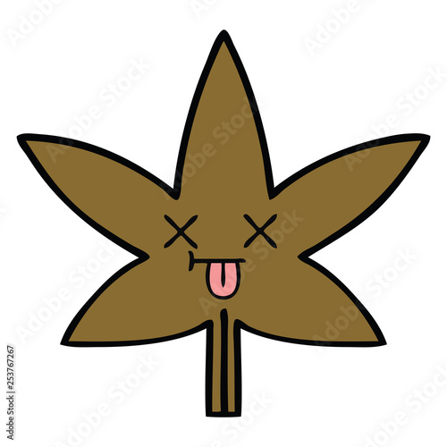 cute cartoon autumnal leaf