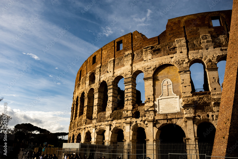 Side view of Colosseum
