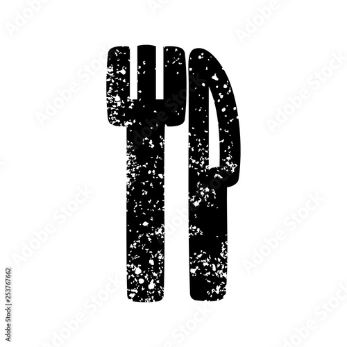 knife and fork distressed icon