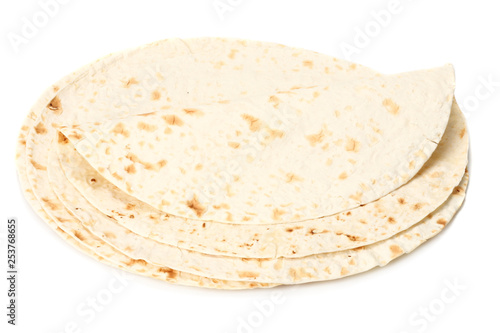 Tortilla wrap isolated on a white background