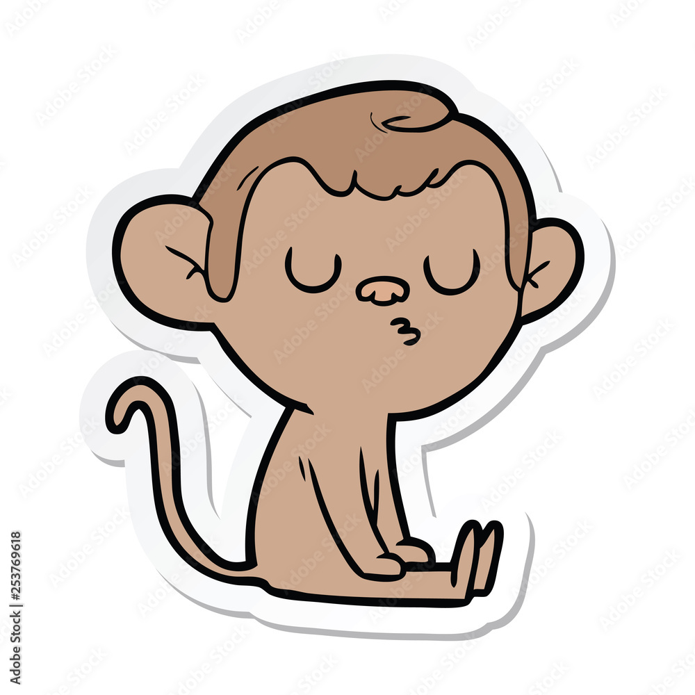 sticker of a cartoon monkey sticker of a cartoon monkey
