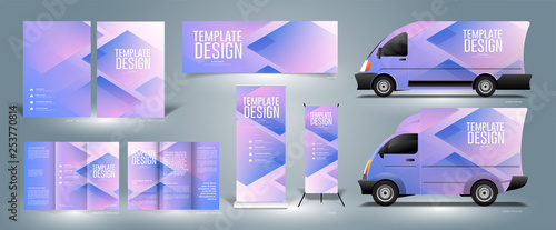 Abstract Template Design and example of how to use it as a background in various medias.