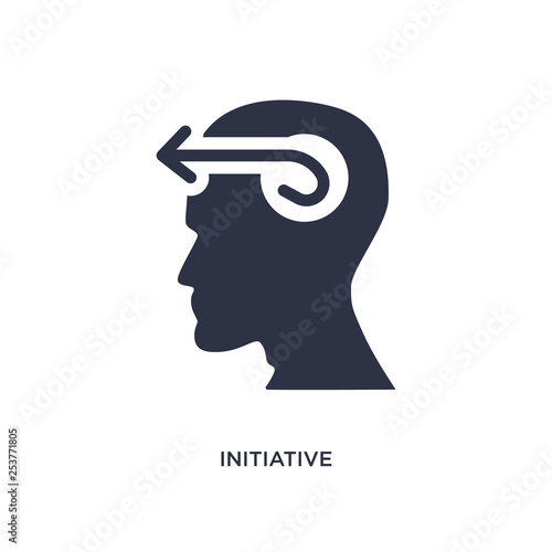 initiative icon on white background. Simple element illustration from brain process concept.