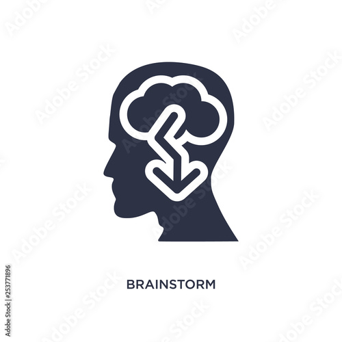 brainstorm icon on white background. Simple element illustration from brain process concept.