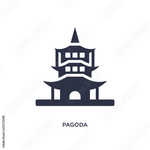 pagoda icon on white background. Simple element illustration from buildings concept.