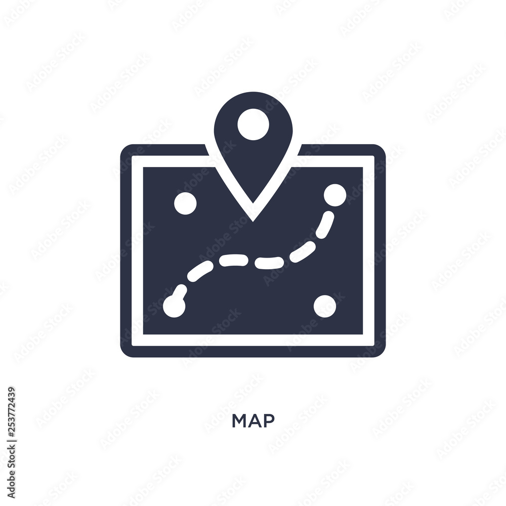 map icon on white background. Simple element illustration from camping concept. map icon on white background. Simple element illustration from camping concept.