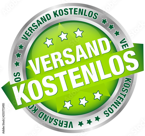 Button Banner "Versand kostenlos" Grün/Silber