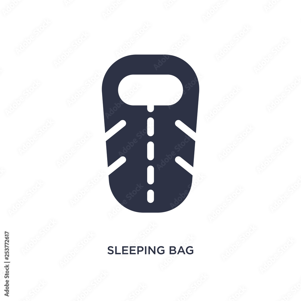 sleeping bag icon on white background. Simple element illustration from camping concept. sleeping bag icon on white background. Simple element illustration from camping concept.