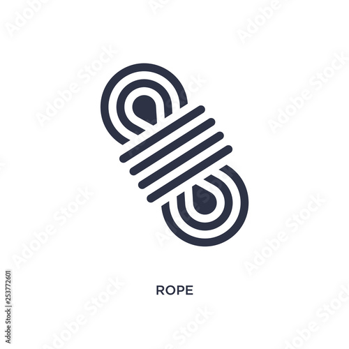 rope icon on white background. Simple element illustration from camping concept.