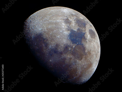 Moon colored, high detail mosaic from 5 frames