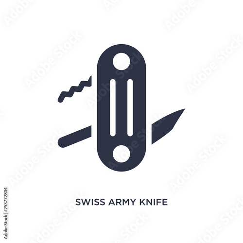 swiss army knife icon on white background. Simple element illustration from camping concept. photo
