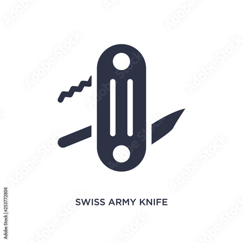 swiss army knife icon on white background. Simple element illustration from camping concept.