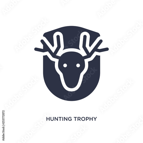 hunting trophy icon on white background. Simple element illustration from camping concept.