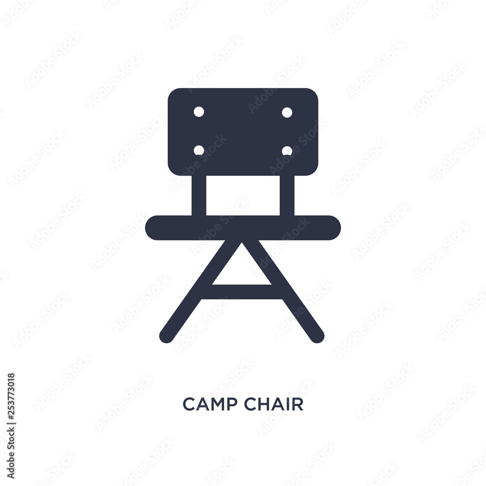 camp chair icon on white background. Simple element illustration from camping concept. camp chair icon on white background. Simple element illustration from camping concept.