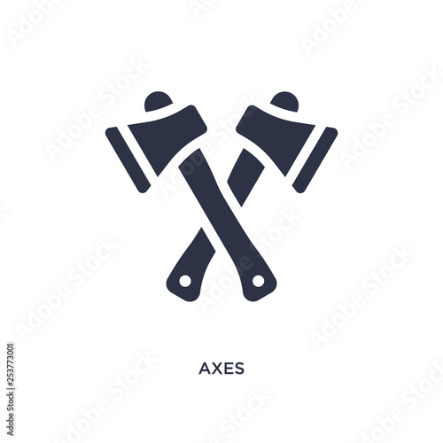 axes icon on white background. Simple element illustration from camping concept.