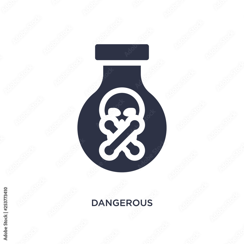 dangerous icon on white background. Simple element illustration from chemistry concept. dangerous icon on white background. Simple element illustration from chemistry concept.
