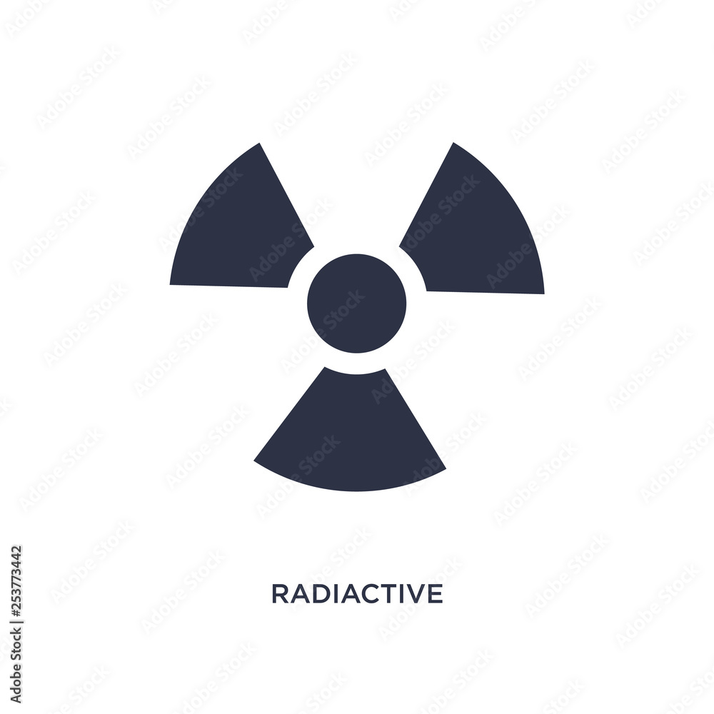 radiactive icon on white background. Simple element illustration from chemistry concept. radiactive icon on white background. Simple element illustration from chemistry concept.