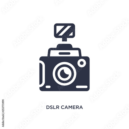 dslr camera icon on white background. Simple element illustration from cinema concept.