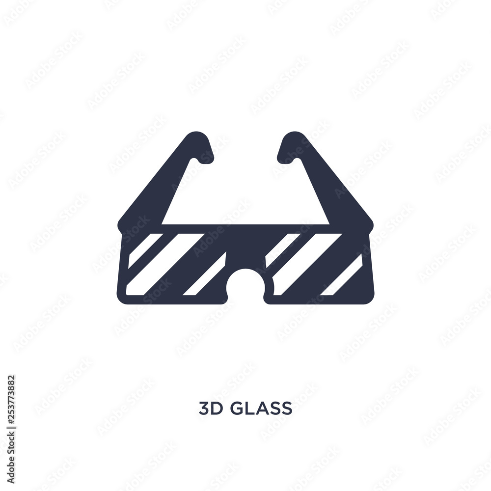 3d glass icon on white background. Simple element illustration from cinema concept. 3d glass icon on white background. Simple element illustration from cinema concept.