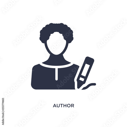 author icon on white background. Simple element illustration from cinema concept.