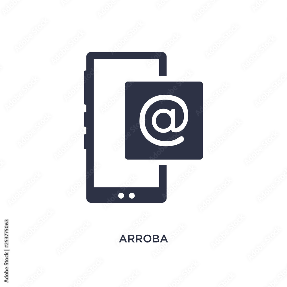 arroba icon on white background. Simple element illustration from communication concept. arroba icon on white background. Simple element illustration from communication concept.