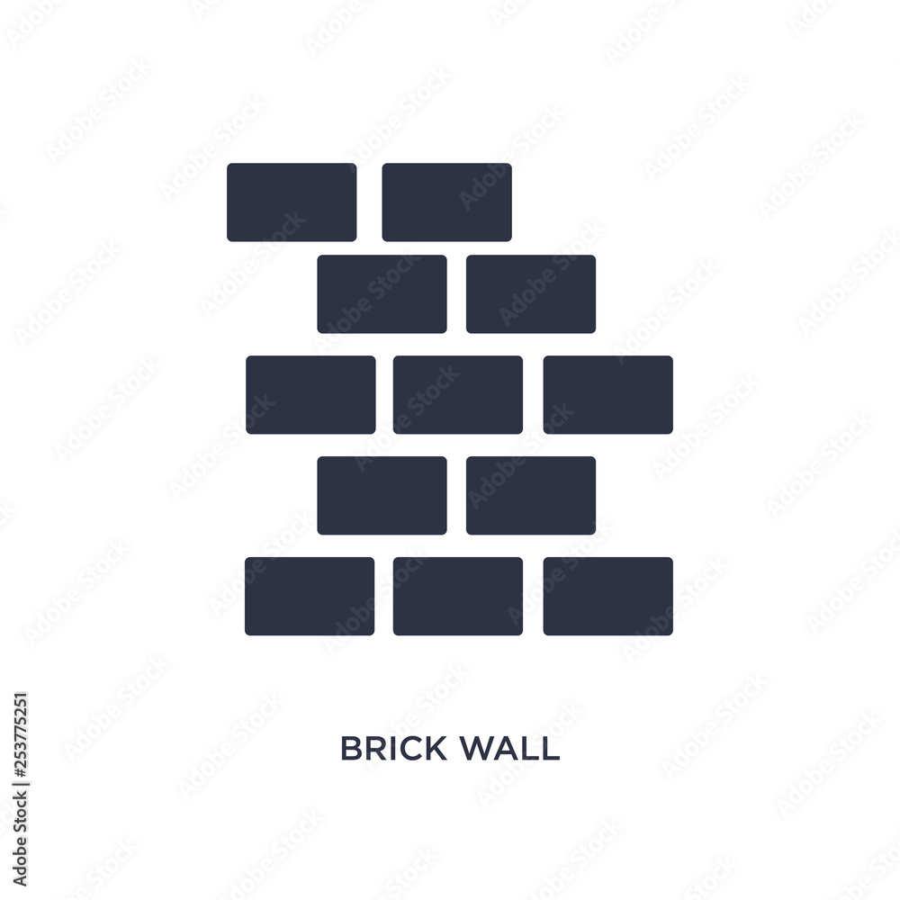 brick wall icon on white background. Simple element illustration from construction tools concept. brick wall icon on white background. Simple element illustration from construction tools concept.
