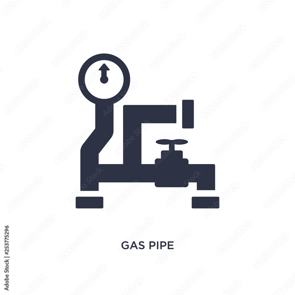 gas pipe icon on white background. Simple element illustration from construction tools concept. gas pipe icon on white background. Simple element illustration from construction tools concept.
