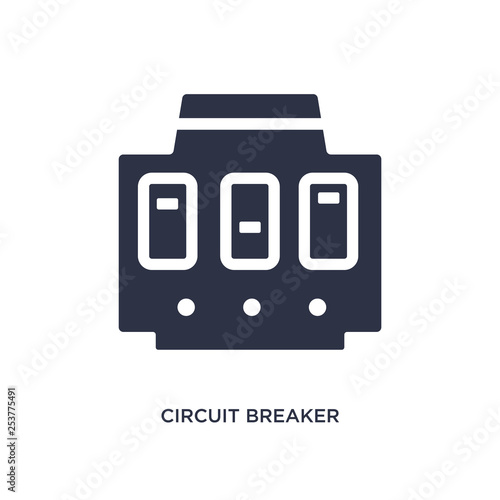 circuit breaker icon on white background. Simple element illustration from construction concept.