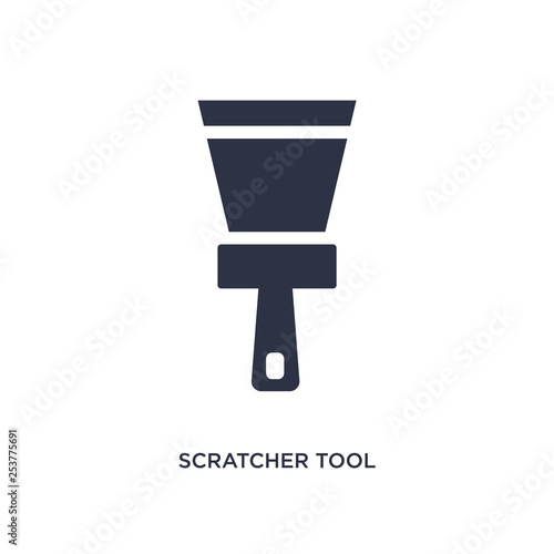 scratcher tool icon on white background. Simple element illustration from construction concept.