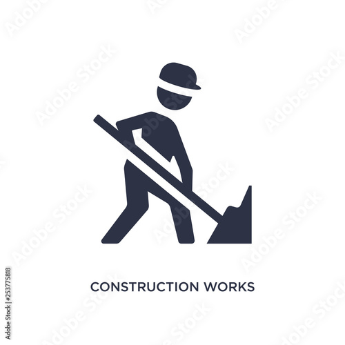 construction works icon on white background. Simple element illustration from construction concept.