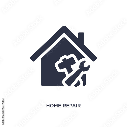 home repair icon on white background. Simple element illustration from construction concept.