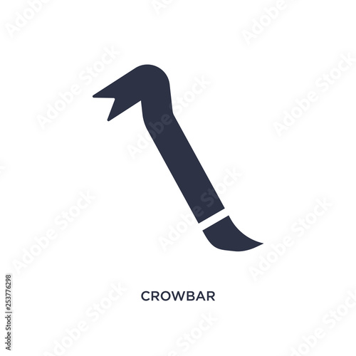 crowbar icon on white background. Simple element illustration from tools concept.